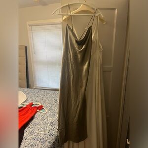 Show Me Your MuMu Verona Cowl Dress in Moss Green